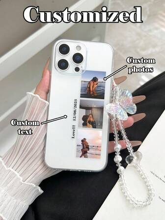 1pc Customized Photo & Text Transparent Painted Bracelet Style Shockproof Soft Phone Case Cover Compatible With IPhone 17/17 Pro/17 Pro Max/17 Air/16/16 Pro Max/XR/7/8, 15 Pro Max/12 Pro Max/13 Pro Max/14 Pro Max, 13, 14, 11, 12P, 14P, 11P, 12P, XS, XR, 7/8P, 7/8 GES2, Suitable For A13 4G, A22, A21S, A51 4G, A52, S22 Ultra, A33 5G, Suitable For Redmi 10, Redmi Note 11 4G, Redmi 11 Lite, A53, TPU A14/A23/S23 Ultra, S24, A14, A15, S23, A73, S25/S25 Ultra, Redmi Phone Case