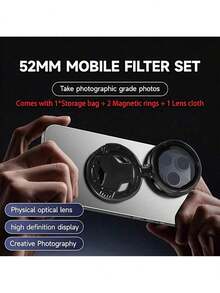 52Mm Magnetic CPL Lens Filter Kit For Mobile Cameras, Featuring An Ultra-Thin Multi-Coated CPL Filter With Properties, Suitable For Smartphone Photography. Compatible With Iphone Android Phone For Winter Vacation, Travel, Creative Photography, Social Media Content, Vlogging Vacation Travlel Studio Outdoor Live Streaming Travel Vlog Video Recording Influencer Content Phone Accessories Phone Camera Lens Photography Accessories - Multicolor - View 3