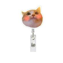 1pc Acrylic Cat Retractable Rotatable Badge Reel ID Card Holder Keychain - Multi-color a - View 14