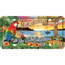 1pc,Rico Industries MTG111128C 5 O'clock Margaritaville Metal License Plate Tag - 藍色,紅色,綠色,棕褐色 - 查看 9