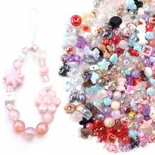 45g Hạt nhựa acrylic Y2K nhiều màu sắc hình hoa, trái tim, bướm, kẹo, phong cách Kawaii, thích hợp làm vòng tay và trang sức DIY. - Trộn màu ngẫu nhiên - Xem 4