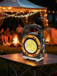 1pc Solar Powered Multifunctional Portable Lamp, Long-Range Floodlight Dual Mode Lighting, Outdoor Emergency Phone Charger Light, Suitable For Camping, Night Searching, Emergency Power Supply, Multi-Light Switching And Outdoor Scenarios - Solar Hand Lamp - View 5