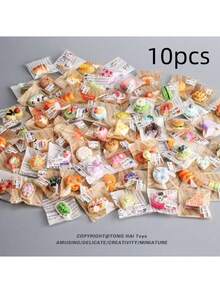 10/30/50个迷你蛋糕、甜点、面包、零食，独立包装，微缩逼真食物模型。房间装饰 家居装饰 装饰品 家居微缩物品 - 彩色 - 查看 13
