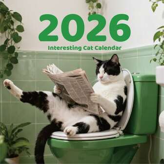 GDTME 2026 Calendar: Funny Cat Calendar, Clearly Printed Wall Calendar, Various Cute Furry Cat Patterns, Back To School Gift, Christmas Gift, Gift For Dad, Office Supplies, 7.9"X7.9"
