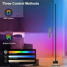 AMILL 2pcs 48-Inch Smart RGB LED Floor Lamps, USB-Powered Multi-Color Dimmable Corner Lights With APP Control, 16 Million Colors, Music Sync Lighting Modes, Wireless For Living Room, Bedroom, Game Room, And Party Decor - Nhiều màu - Xem 12