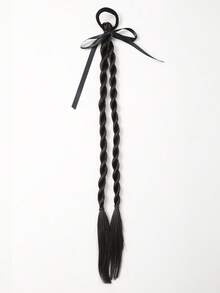  1pc Kids Sweet Cool Braided Ponytail Wig Boxing Braid Hair Accessory With Ribbon Bow Hair ﻿ - Multicolor - View 11