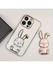 兔子手机支架，返校季手机壳支架，推拉式五金杆，桌面懒人兔子支架 - 彩色 - 查看 8