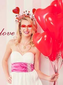 情人节爱心发箍和爱心太阳镜，情人节派对配饰 - 彩色 - 查看 5