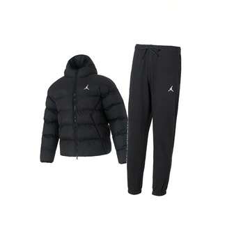 Nike Conjunto deportivo casual de dos piezas para hombre: chaqueta y pantalón acolchados de algodón. Chaqueta acolchada de algodón con capucha, cómoda y suave, y pantalón ligero de punto con forro polar para uso diario.