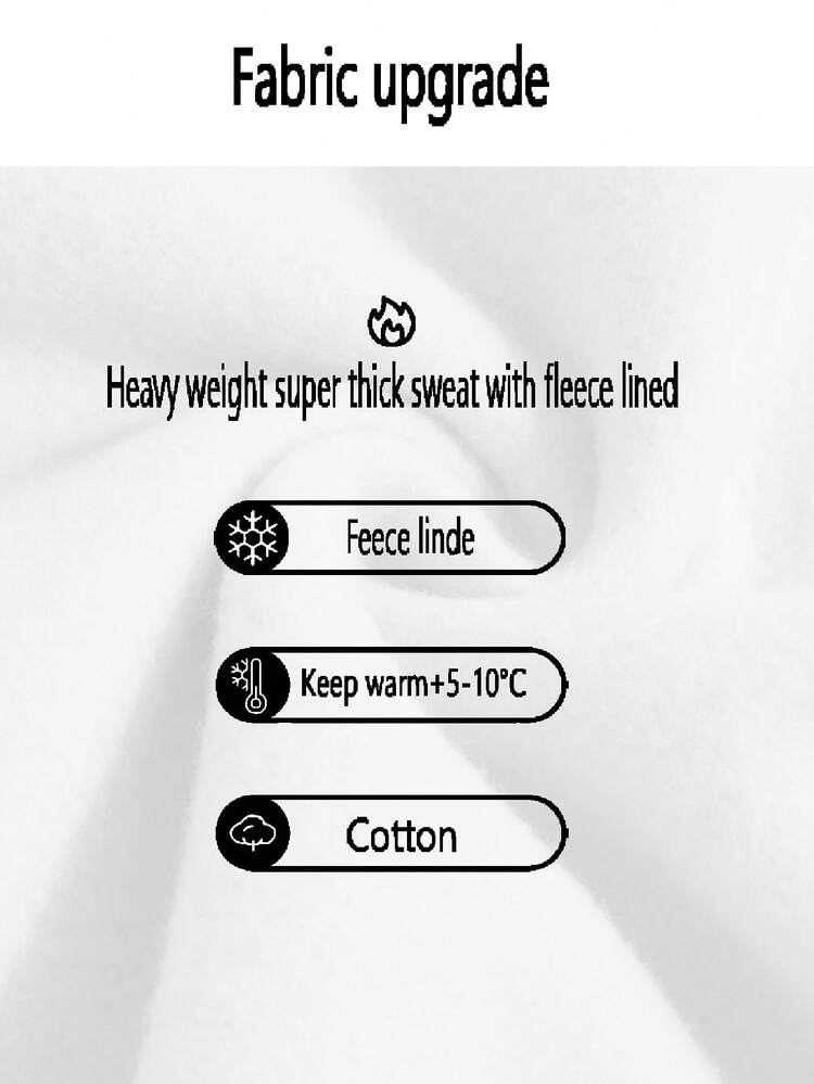 كنزة صوفية صوفية دافئة ذات لون واحد للفتيات المراهقات، بطانة من الفليس السميك، ناعمة وصديقة للبشرة، بدون مواد مُبيّضة بصريًا، تصميم كلاسيكي - أبيض - مشاهدة 4