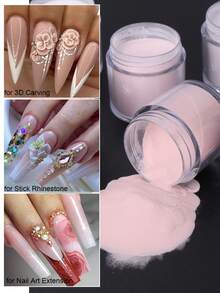 6 Bottle Professional Acrylic Powder For Nail Art 3 In 1 Nude Pink Acrylic Nail Powder Extension/Carving/Dipping Nails Art Dust DIY Nail Art Designs Manicure Tools - Multicolor - View 5