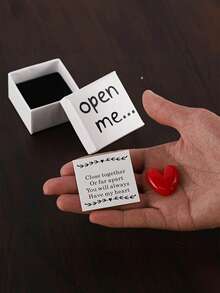 Exquisite "Open Me" Surprise Gift Box, Containing Resin Heart Pendant And "I Love You" Message Card - Perfect For Birthday, Wedding, Anniversary, Valentine's Day And Other Special Occasions, Also Suitable As Proposal Gift Box Or Love Pocket Hug Card. - Multicolor - View 2