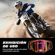 Gafas de  para motocicleta de todo terreno - a prueba de viento, polvo y con resistencia a impactos, con marco de TPU, lentes intercambiables, en colores mixtos, ideales para deportes y actividades al aire libre, accesorios para aventuras | Diseño audaz del marco | Lentes de PC protectores, accesorios para motocicletas. - Color negro - Ver 2