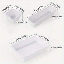 8Pcs Drawer Storage Organiser Trays, Multi‑Size Plastic Divided Storage Boxes, Desk Drawer Divider For Makeup Cosmetics Stationery Sundries, Home Cabinet Storage Container - Multicolor - View 6