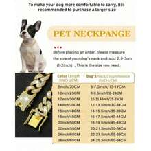 Luxury Diamond Dog Collar, Stainless Steel Metal Chain With Decorative Lock For Walking, Adjustable Pet Jewelry Accessory (Recommend Choosing A Size Up For Comfort) - Gold - View 10