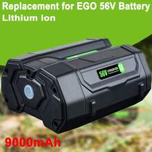 [Upgraded!] 9.0Ah 56V Replacement Battery Compatible With EGO 56V Battery Compatible With EGO 56 Volt 9000mAh EGL1828 BA2800 BA4200 BA5600 CS1604 CS1804 CS1403 HT2400 LB6504 LB5804 LB6500 LB4800 - 黑色 - 查看 10