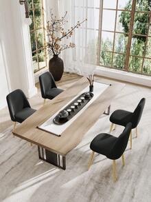 Goeurvant Silla de Comedor Ergonómica Moderna con Respaldo Curvo - Juego de 2 piezas / 4 piezas / 6 piezas - Negro - Ver 3
