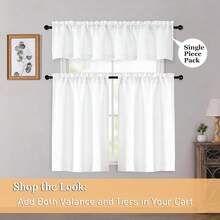 OWENIE White Short Curtains For Small Window 45 Inch Length 2 Panels Set For Bedroom Living Room Bathroomt Cabinet Basement, Light Filtering Textured Short Kitchen Curtains Over Sink, 30\ W By 45\ L,30inchWx45inchL(Packof2),White - 白色 - 查看 6