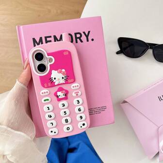 Sanrio 1pc Cute & Fashionable Kitty Cat Silicone Protective Phone Case With Bow Decor, Waterproof Shockproof Material, Compatible With IPhone 17 Series, 11/12/12 Pro, 13/14/15, 13 Pro/14 Pro/15 Pro, 12 Pro Max/13 Pro Max/14 Pro Max/15 Pro Max, 16, 16 Pro, 16 Pro Max, 17, 17 Pro, 17 Pro Max