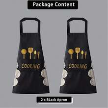 1pc Lovely Sash Canvas Apron, Breathable Flower Apron, Waterproof Drain Oil Breathable Work Dress Waist Apron, Restaurant Waiter Work Dress, House Restaurant Chef Apron Work Dress, Kitchen Household Items - 彩色 - 查看 9