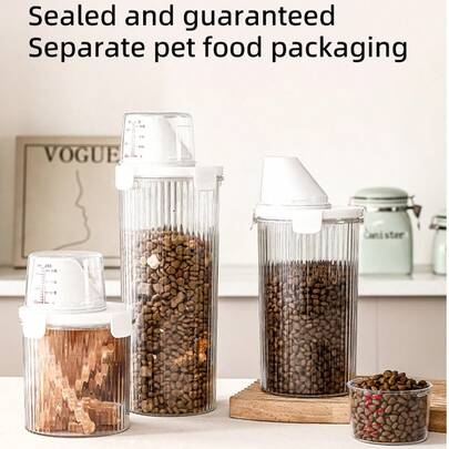 Premium Airtight Pet Food Storage Container, Vacuum Seal Dog/Cat Food Canister, Moisture-Proof Grain Storage Bin