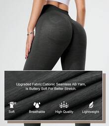 GILLYA Contour 2.0 sin costuras para levantamiento de glúteos y cintura alta para ropa deportiva, yoga, gimnasio - Rosa rojo - Ver 10