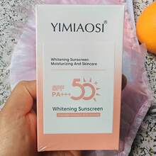 SPF50 PA+++ 美白防晒霜，隔离 UVA UVB，清爽不油腻，保湿，面部防晒霜，防晒乳液 - 粉色 - 查看 7