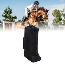 Bolsa Impermeable Negra de Cuero y Tela Oxford para Botas - Portátil con Asa de Cuero, 2 Compartimentos, Ideal para Esquí y Snowboard - Negro - Ver 6