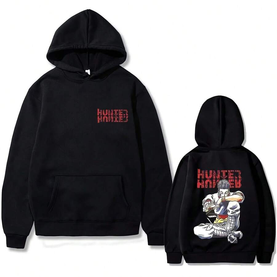 Anime HunterS X HunterS Hoodie Hisoka Graphic Sweatshirt Men Women Casual Oversized Hoodies Male Fashi - 黑色 - 查看 1