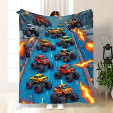 1PC 280gsm Fall Blanket Halloween An F1 Illustrated Print Blanket: Warm And Comfortable, Multi-Purpose For All Seasons - Perfect For Home Use, Outdoor Picnics, Camping, Car Travel, Sofa Decor, Or As A Gift For Friends - Nhiều màu 5 - Xem 6