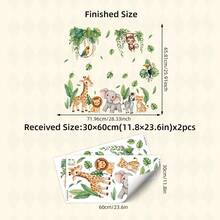 BRUP 1/2/3 Sheets Animal Wall Stickers With Lion Giraffe Zebra And Monkey Designs, Removable Peel And Stick Animal Decals For Kids Room Nursery Bedroom Decor, Wildlife Adventure Theme Art - Multicolor - View 15