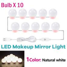 LED Lady Beauty Vanity Lamp 5V Touch Sensor Switch Stepless Dimmable Professional Mirror Cabinet Makeup Wall Light 3Colors Switching USB Dressing Table Indoor Washroom Bathroom Cloakroom Bedroom Night Lights Adjustable Brightness No Flicker Eye Protection Home Decoration Lighting(Rotating Shrink Wires) 2/6/10/14 White/Pink Bulbs