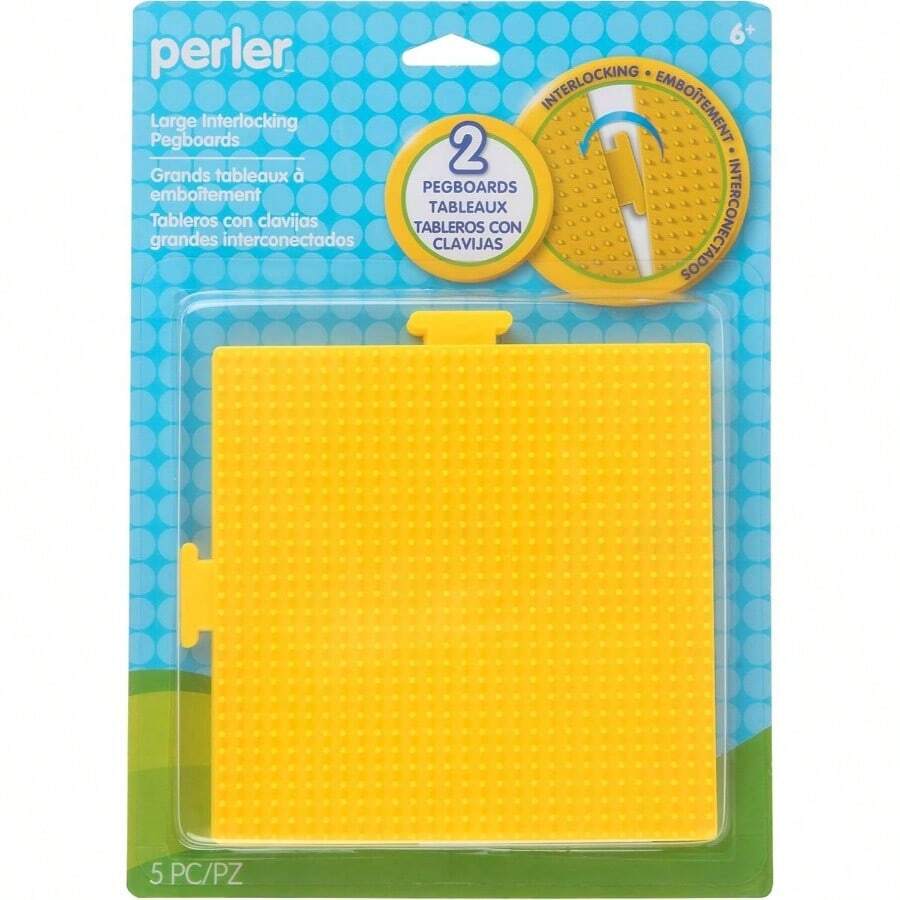 Bead Paquete de 2 Paneles Cuadrados Perforados14x 14 5.5 inchx 5.5 inch - Amarillo - Ver 1