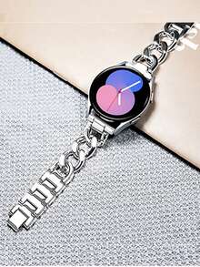 20mm/22mm Metal Replacement Strap Compatible With Samsung Galaxy Watch 4/5 40mm/44mm, Galaxy Watch 3 41mm, Galaxy Watch 6/7 44mm/45mm/46mm/40mm/42mm, Watch, Watch, Garmin Watch, Easy To Disassemble, Unisex Silver