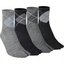 Calcetines Tabi para Hombre, Flip Flop, Dedo Dividido, Dedo Grande, Algodón, Agarre, Deportivos, Paquete de 4 - 4 colores B - Ver 9
