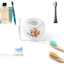 New 2PCS Ceramic Toothbrush Holder,  Mini Sleek Toothbrush Holder Stand For Bathroom And Countertop Organizers, White (Stylish Sea-Themed Designs) - Image Color - View 2