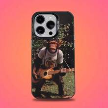 Funda de Teléfono Monkey Music Meme para 17,16,15,14,13,12,11,Pro,E,MAX Cubierta Mate Negra Candy - Z1 - Ver 2