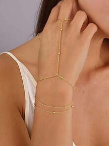 4 Pcs Dainty 18K Gold Plated AAA+ Cubic Zirconia Bracelets Set For Women Birthday Gift Daily Party Wear - Gold - View 4