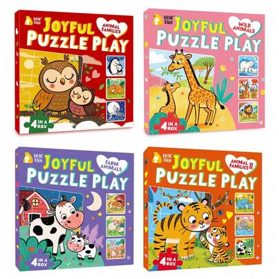beartale 36Pcs Montessori Toddler Card Matching Game Early Education Cartoon Animal Family Themed Puzzle Toy For Kid's Color Shape Cognitive Training, Jigsaw Diy Puzzle,Jigsaw Toy Montessori Games Puzzles For Kids Early Education, Student, Stationery, School Supplies, Teaching Supplies, Learning Games, Kids Stocking Fillers, Kids Christmas Gifts, Party Games, Concentration Games For Children, Kids Educational Games, Christmas Decorations