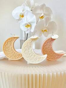 Moules à bougies en forme de lune, moule en silicone en forme d'étoile et de lune, pour décoration de maison, de fête, de table, fabrication de bougies pour les fêtes, savon fait main