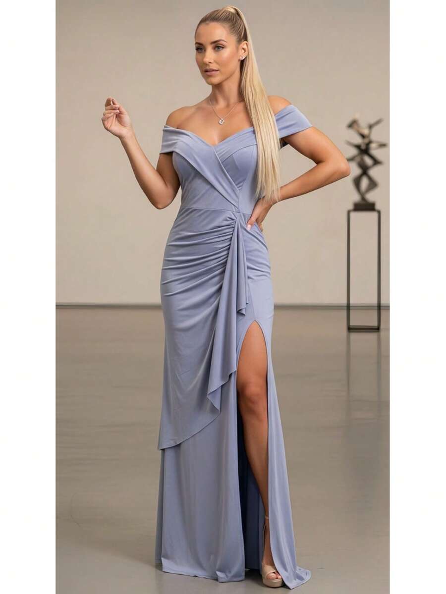 Long Emerald Dress, Blue, Green, Red, Marsala, Rose, Olive + Colors - 寧靜藍 - 查看 1