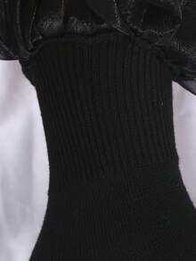 1 Pair Kids/Children Solid Color Fashion Versatile Dance Princess Lace Trim Ankle Socks - Black - View 3