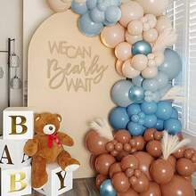 We Can Bearly Wait Sign Backdrop - Teddy Bear Themed Party Banner Boy Girl Shower Gender Reveal 1st Birthday Felt Letter Wall Decor Photography Background - Glitter - 金色 - 查看 6