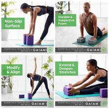 Essentials Yoga Block Set Of 2 u2013 Supportive, Soft Non - Slip Foam Surface Yoga, Pilates, Meditation - negro - - Ver 1