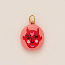 1pc INS Fashion Cartoon Fun Alien Leopard Black Cat Flying Bird Holding Flower Sun Snake Pendant, 18K Gold Plated, Suitable For DIY Jewelry, Necklace, Bracelet Accessories, Earrings, Keychain, Bag Accessories, Women's Jewelry Accessories, Wallet Accessories, Small Pendant, DIY Small Pendant Accessories, Suitable For Daily Wear. Gift - Multicolor - View 7