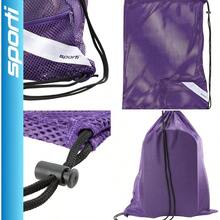 - Bolsas de equipo de natacin, mochila de malla con cordn, bolsa de natacin para nadadores, mochila de malla para playa, gimnasio y equipo de entrenamiento - Púrpura Royal + 2. Bolsa de malla con bolsillo con cierre - Ver 3