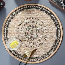 4pcs/6pcs/8pcs Farmhouse Placemats, 6pcs Woven Placemats For Dining Table Decor, Indoor & Outdoor Kitchen Table Mats, 4pcs Round Woven Heat-Resistant Non-Slip Kitchen Dining Table Mats, Reusable, Non-Fading, Suitable For Birthdays, Holidays, Gifts, Plates, Bowls, Hotels, Patios, Perfect For Indoor & Outdoor Daily Use - Multicolor - View 7