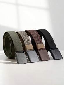 1/4/6pcs Outdoor Plastic Buckle Nylon Tactical Belt For Boy - Durable Woven Fabric Belt, Suitable For Sports And Training - Metal-Free Canvas Belt, Suitable For Daily Wear - Multicolor - View 8