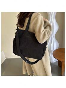 Women's Shoulder Bag Crossbody Corduroy Fabric | Casual Work Outing(1102) - 鏽棕色 - 查看 3