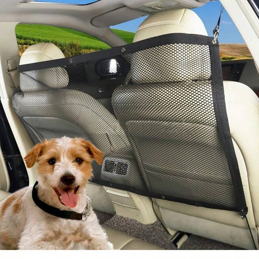 Barrera ajustable para coche y perro, barrera de para asiento trasero de coche, divisor de valla de protección para la mayoría de coches, camiones, SUV, talla única - Unitalla - Ver 1